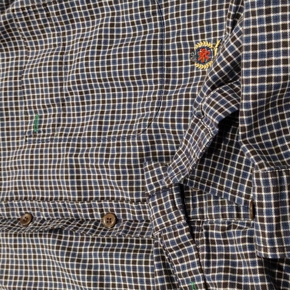 Xxl Tommy Hilfiger long sleeve button down shirt blue black plaid pattern - Picture 7 of 9